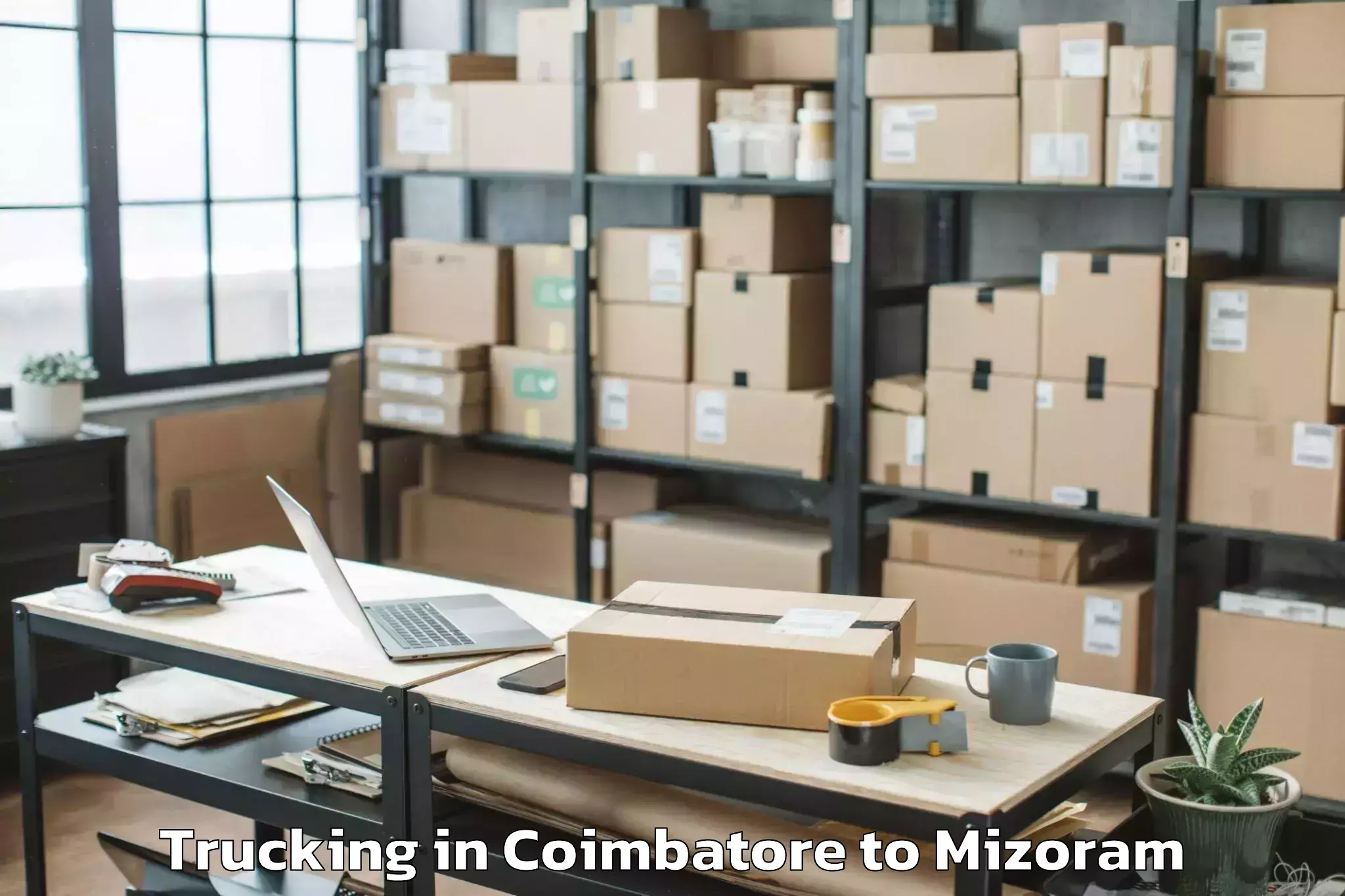 Top Coimbatore to Mizoram University Aizawl Trucking Available